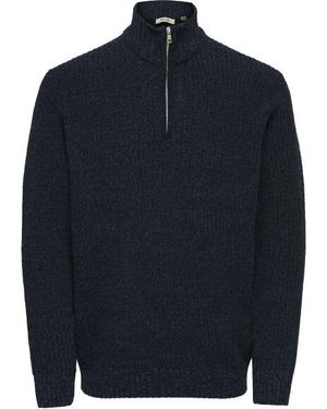 Only & Sons Onsjoin Reg Ls High Neck Knit Camp 22035796 Dark Sapphire - Blauw