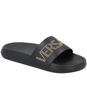 Versace Rubber Pool Slide (Authentic Pre-Loved) - Black