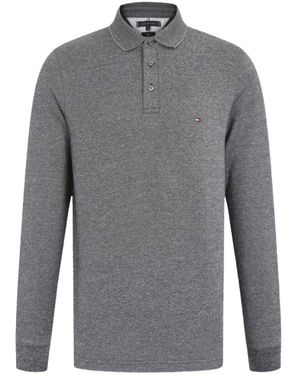 Tommy Hilfiger Herenpoloshirt Met Lange Mouwen - Grijs
