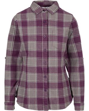 Trespass Shirt Mindy Met Geruit Patroon En Lange Mouwen (Donker Mauve) - Paars