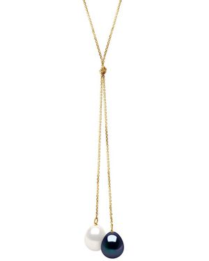 Ateliers Saint Germain Necklace You & Me 2 Real Cultured Freshwater Pearls Pear 9-10 Mm - Metallic