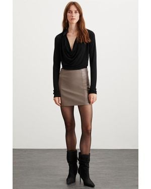 Grimelange High-Waist A-Line Mini Skirt - Black