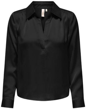 ONLY Onlzora Ls V-Neck Collar Top Wvn - Zwart