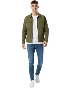 Jack Wills Shire Utility-Overshirt Met Doorlopende Ritssluiting (Olijf) - Groen