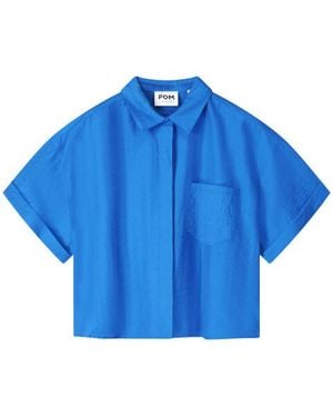 Pom Blouse Korte Mouw Sp9542 - Blauw
