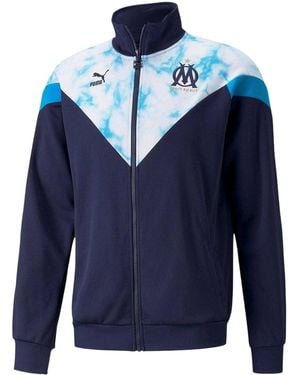 PUMA Olympique De Marseille Fc-Trainingsjack Voor (Marine) - Blauw