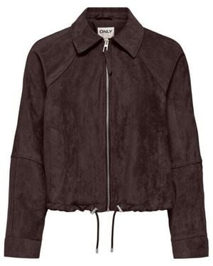 ONLY Onllixa Ls Faux Suede Jacket Cc Pnt - Bruin