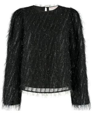 Studio Amaya Velvet Blouse Fluffy - Zwart