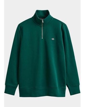 GANT Half Zip Sweater Shield Sweatshirt Met Korte R 2008005/373 - Groen