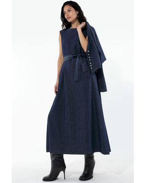 Hiccup Denim Jas & Maxi Jurk Twee-Delige Set - Blauw