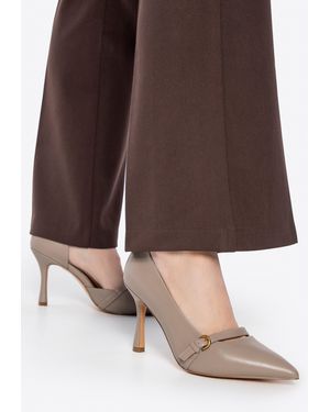 Wittchen Leren Pumps Met Bandje, Natuurlijk Leer - Bruin