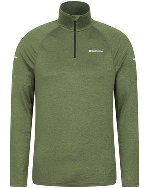 Mountain Warehouse Echo Gemêleerde Gerecyclede Semi-Rits Midlayer - Groen