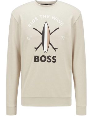 BOSS Ride The Wave Logo Sweatshirt - Grijs