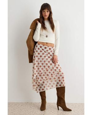Trendyol Mi̇Lla Meerkleurig Bloemen Midi Asymmetrisch A-Lijn Rokken - Roze