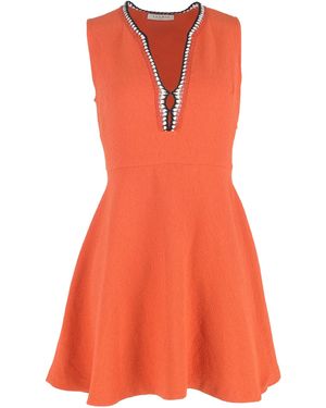 Sandro Mini-Jurk Met Diepe V-Hals - Oranje
