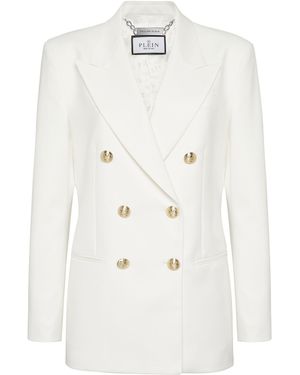 Philipp Plein Double Breast Blazer - Wit