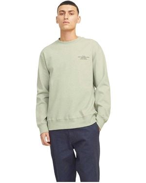 Jack & Jones Jack And Jones Sweatshirt Met Ronde Hals En Logo (Aqua Grijs) - Groen