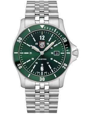 Luminox Grey Stainless Steel Sport Watch - Green