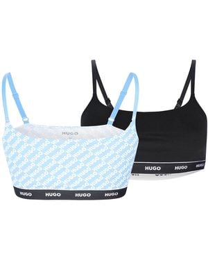 HUGO 2 Pack Of Stretch Cotton Bralettes - Blue