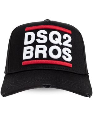 DSquared² Dsq2 Bros Logo Baseball Cap - Zwart