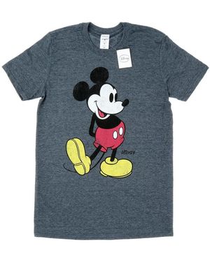 Disney Mickey Mouse Classic Kick T-Shirt (Dark Heather) - Blue