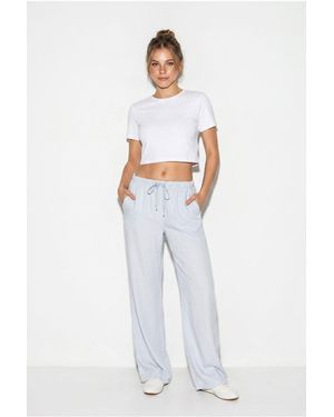Bianco Lucci Wide-Leg Lyocell Trousers - White