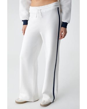 Grimelange High Waist Wide Leg Joggers - White