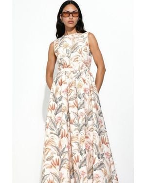 Hiccup Cotton Dress With Lace Detail - Multicolour