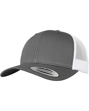 Flexfit Retro Tweekleurige Truckerpet /Wit) - Grijs
