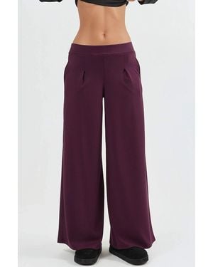 Busem Elastic Waist Wide Leg Trousers - Purple