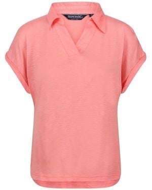 Regatta Effen Poloshirt Met V-Hals Voor (Schelp) - Roze