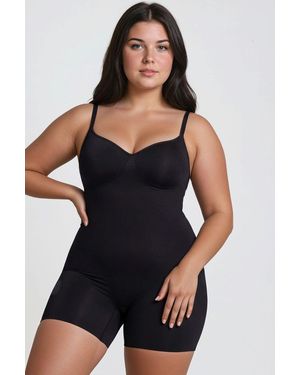 Hiccup Premium Seamless Extra Firm Mid-Thigh Bodysuit Shapewear - Black