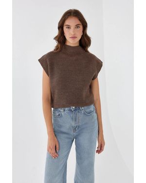 Hiccup Half Turtleneck Knit Jumper - Blue