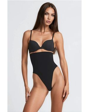 Hiccup High Waist Thong - Black