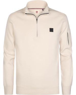 Petrol Industries Gebreide Half-Zip Sweater Stonefield - Naturel