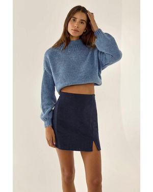 Hiccup High Waist Mini Skirt - Blue