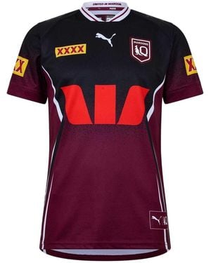 PUMA International Queensland Maroons Voetbalshirt (Bordeaux/Zwart) - Rood