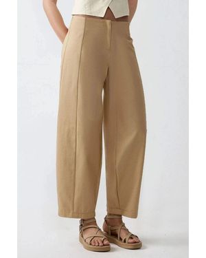 Hiccup High Waist Balloon Trousers - Natural