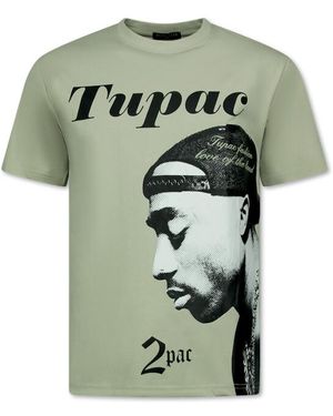 True Rise Tupac T-Shirt Met Opdruk - Groen