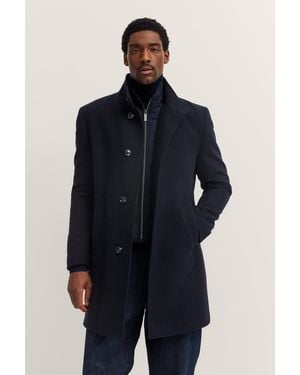 Bugatti Herren Staande Kraagjas Modern Fit Met Flexcity Stretch-Inzetstukken - Blauw