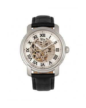 Reign Kahn Automatisch Skelet Horloge Met Leren Band - Metallic