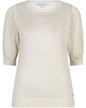 Red Button Top Korte Mouw Srb4880 Sweet - Wit