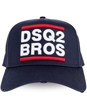 DSquared² Dsq2 Bros Logo Baseball Cap - Blauw