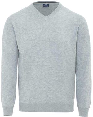 GIORGIO Polyester V Hals Trui (Grijze Mergel) - Blauw