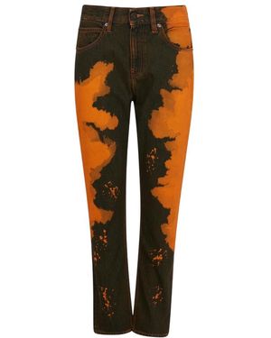 Calvin Klein Spijkerbroek Met Verfspatten /Zwart) - Oranje
