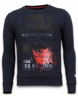 Local Fanatic Pablo Escobar Rhinestone Sweater - Blauw
