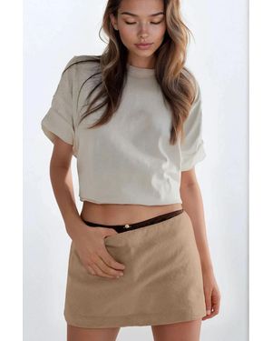 Hiccup Low Waist Mini Skort - Brown