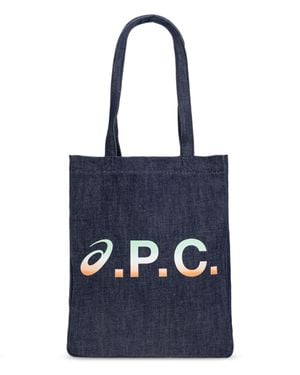 A.P.C. Apc X Asics Lou Logo Shopping Bag - Blauw