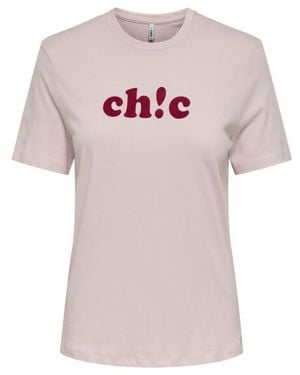 ONLY Onllola Flock Tee Jrs Outlet - Roze