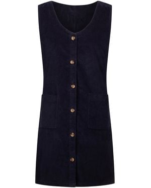 Trespass Ladies Tarissa Corduroy Pinafore Dress - Blue
